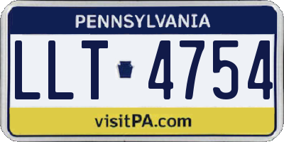 PA license plate LLT4754