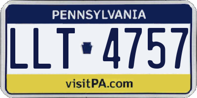 PA license plate LLT4757