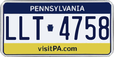 PA license plate LLT4758