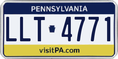 PA license plate LLT4771