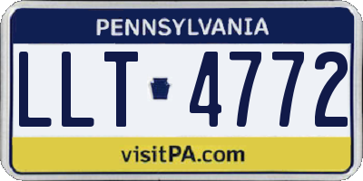 PA license plate LLT4772