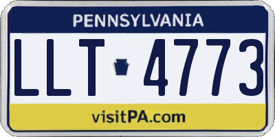 PA license plate LLT4773