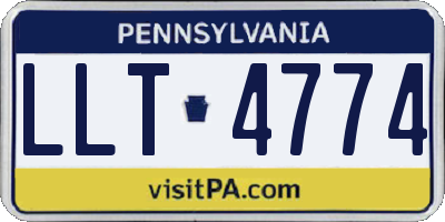 PA license plate LLT4774