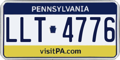 PA license plate LLT4776