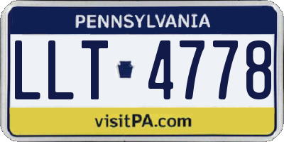 PA license plate LLT4778
