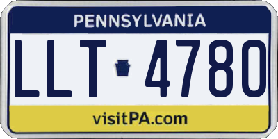 PA license plate LLT4780