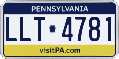 PA license plate LLT4781