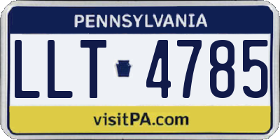 PA license plate LLT4785