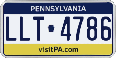 PA license plate LLT4786