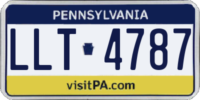 PA license plate LLT4787