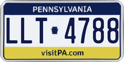 PA license plate LLT4788