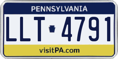 PA license plate LLT4791