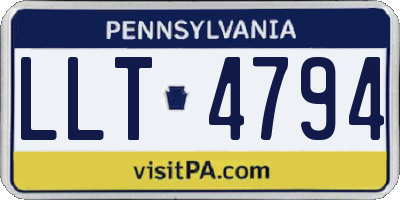 PA license plate LLT4794