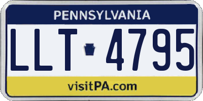 PA license plate LLT4795