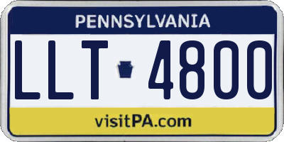 PA license plate LLT4800