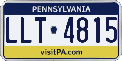 PA license plate LLT4815