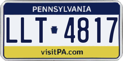 PA license plate LLT4817