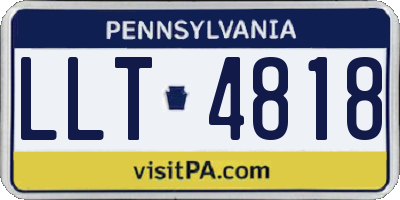 PA license plate LLT4818