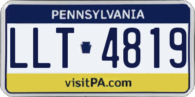 PA license plate LLT4819