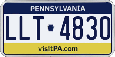 PA license plate LLT4830