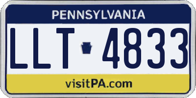 PA license plate LLT4833