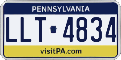 PA license plate LLT4834