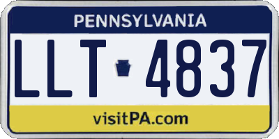 PA license plate LLT4837