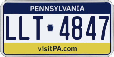 PA license plate LLT4847