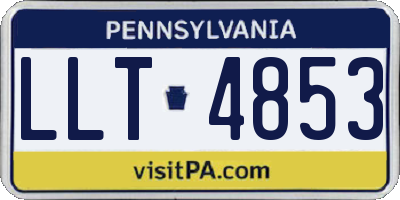 PA license plate LLT4853