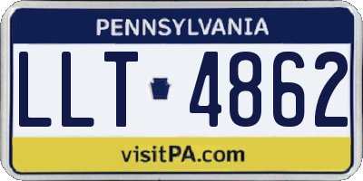 PA license plate LLT4862