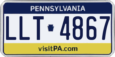 PA license plate LLT4867