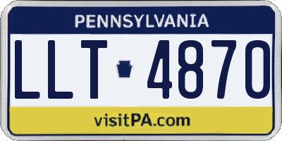 PA license plate LLT4870