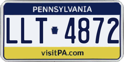 PA license plate LLT4872