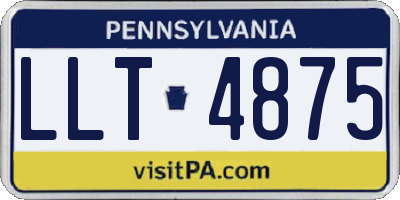 PA license plate LLT4875