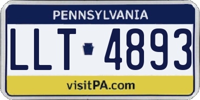 PA license plate LLT4893