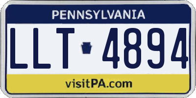 PA license plate LLT4894
