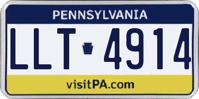 PA license plate LLT4914