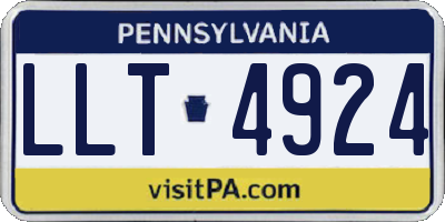 PA license plate LLT4924