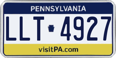 PA license plate LLT4927