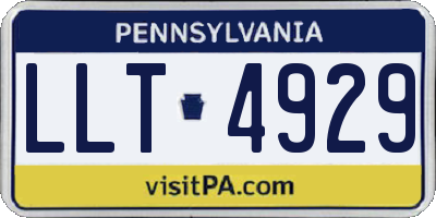 PA license plate LLT4929