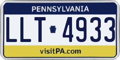 PA license plate LLT4933