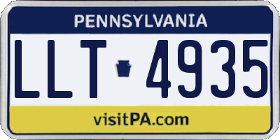 PA license plate LLT4935