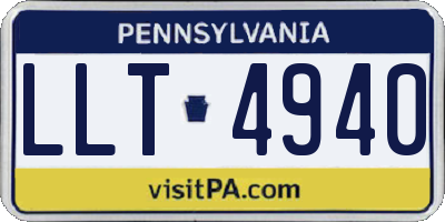 PA license plate LLT4940