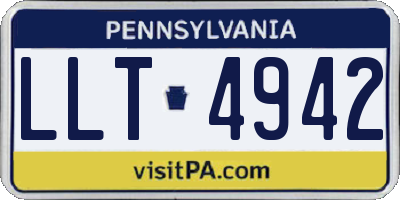PA license plate LLT4942
