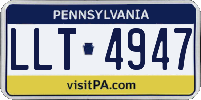 PA license plate LLT4947