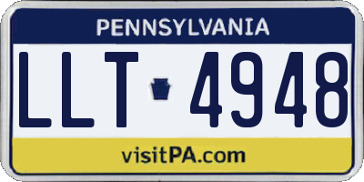 PA license plate LLT4948