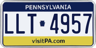 PA license plate LLT4957