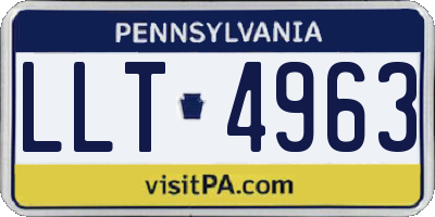 PA license plate LLT4963