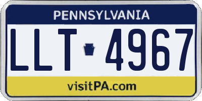 PA license plate LLT4967
