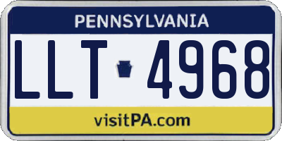 PA license plate LLT4968